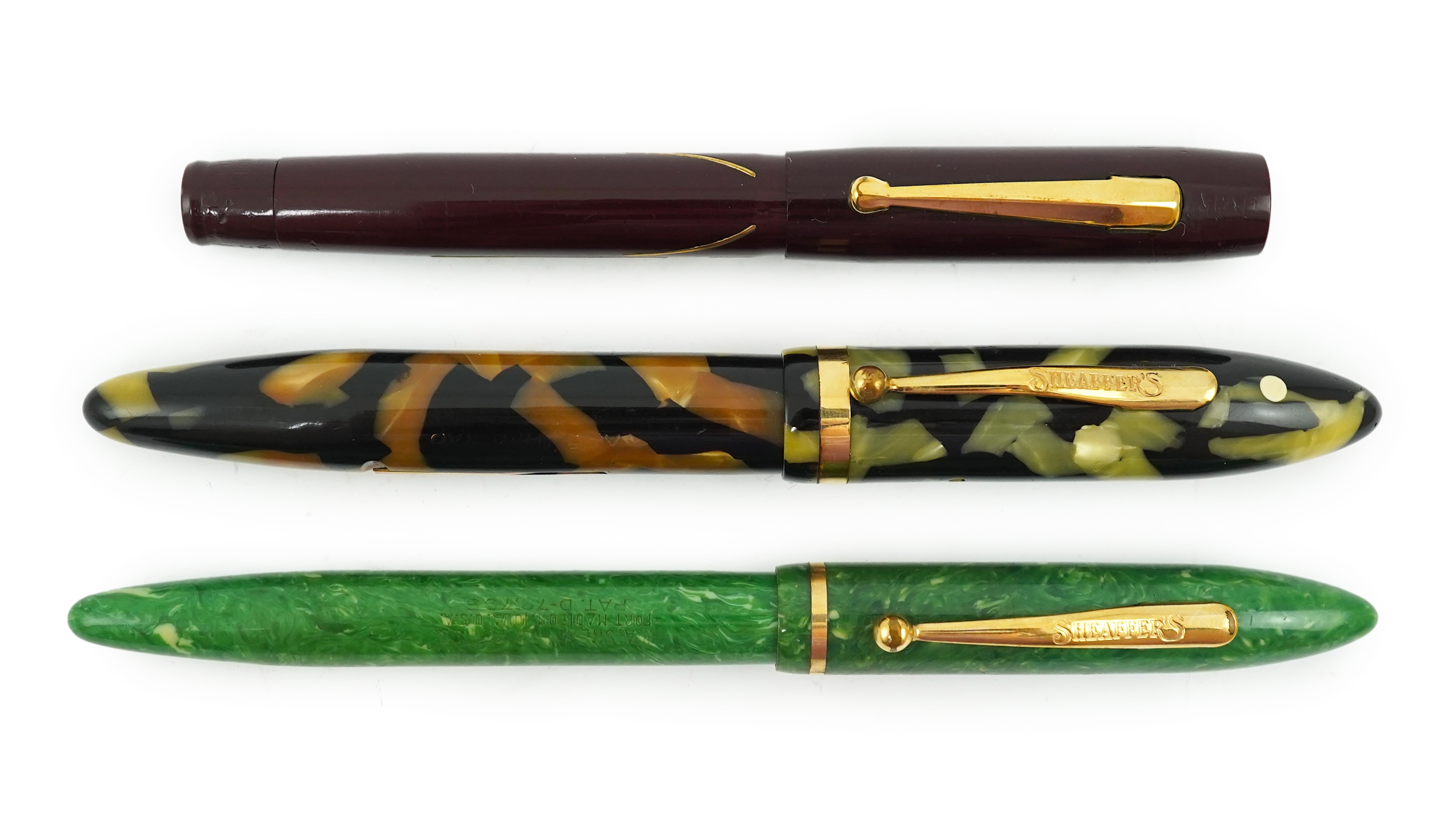 Two Sheaffer Balance pens plus a Chilton fountain pen